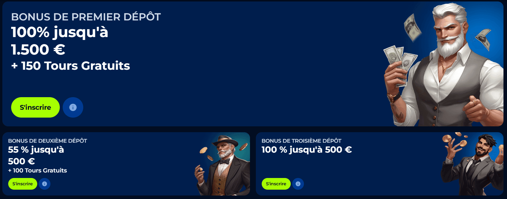 Bonus de bienvenue BillionaireSpin