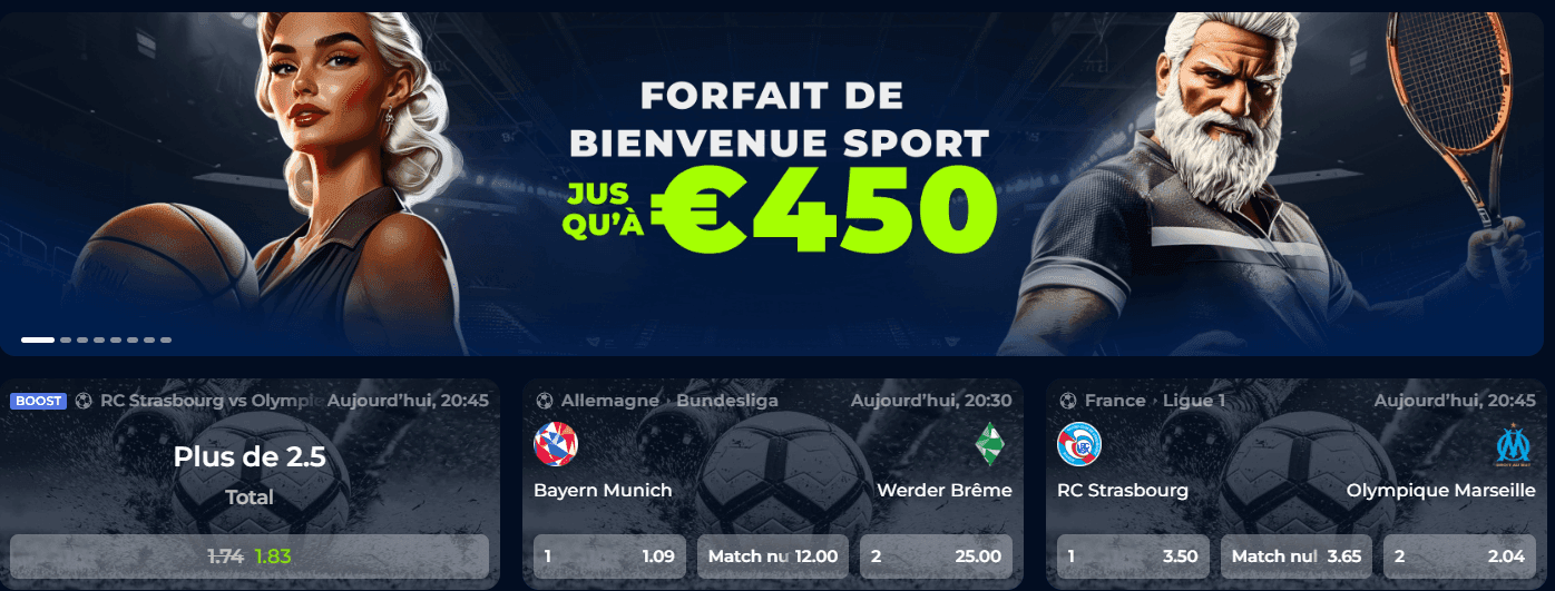 Bonus paris sportifs BillionaireSpin