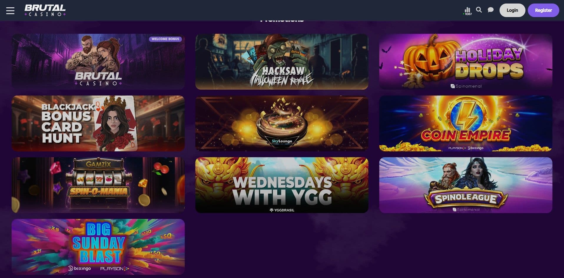 Les bonus et promotions sur Brutal Casino