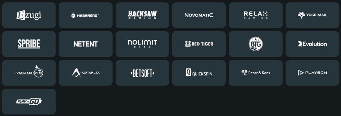 hugobets fournisseurs jeux