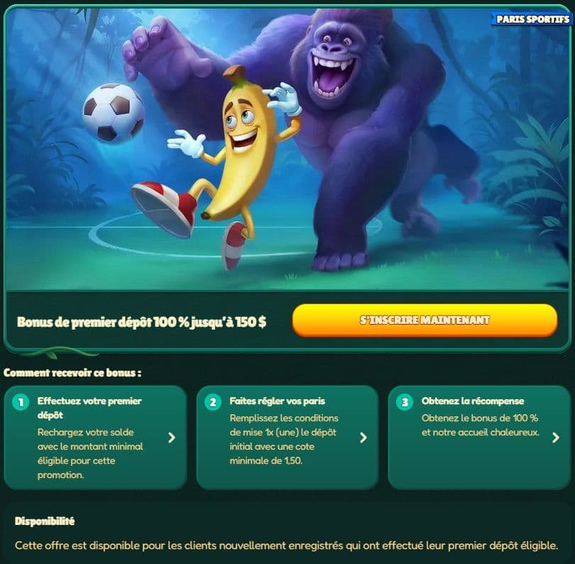 bonus de bienvenue paris sportifs gokong