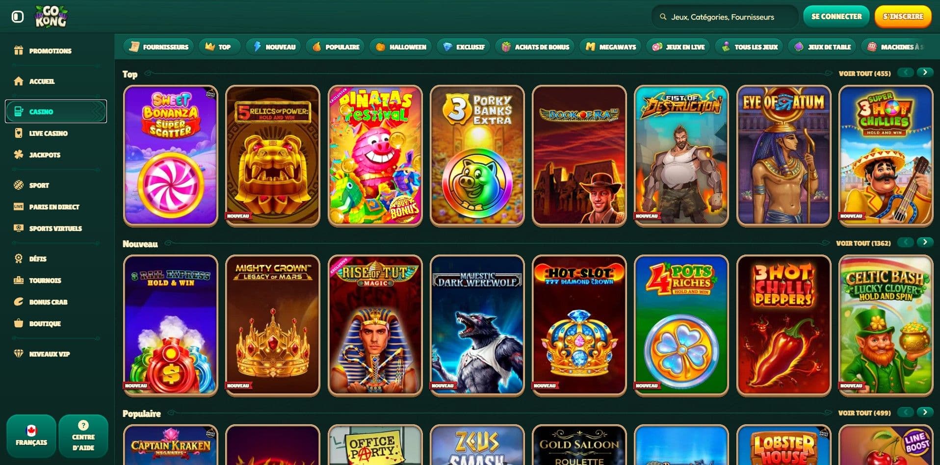 Machines Ă  sous GoKong Casino