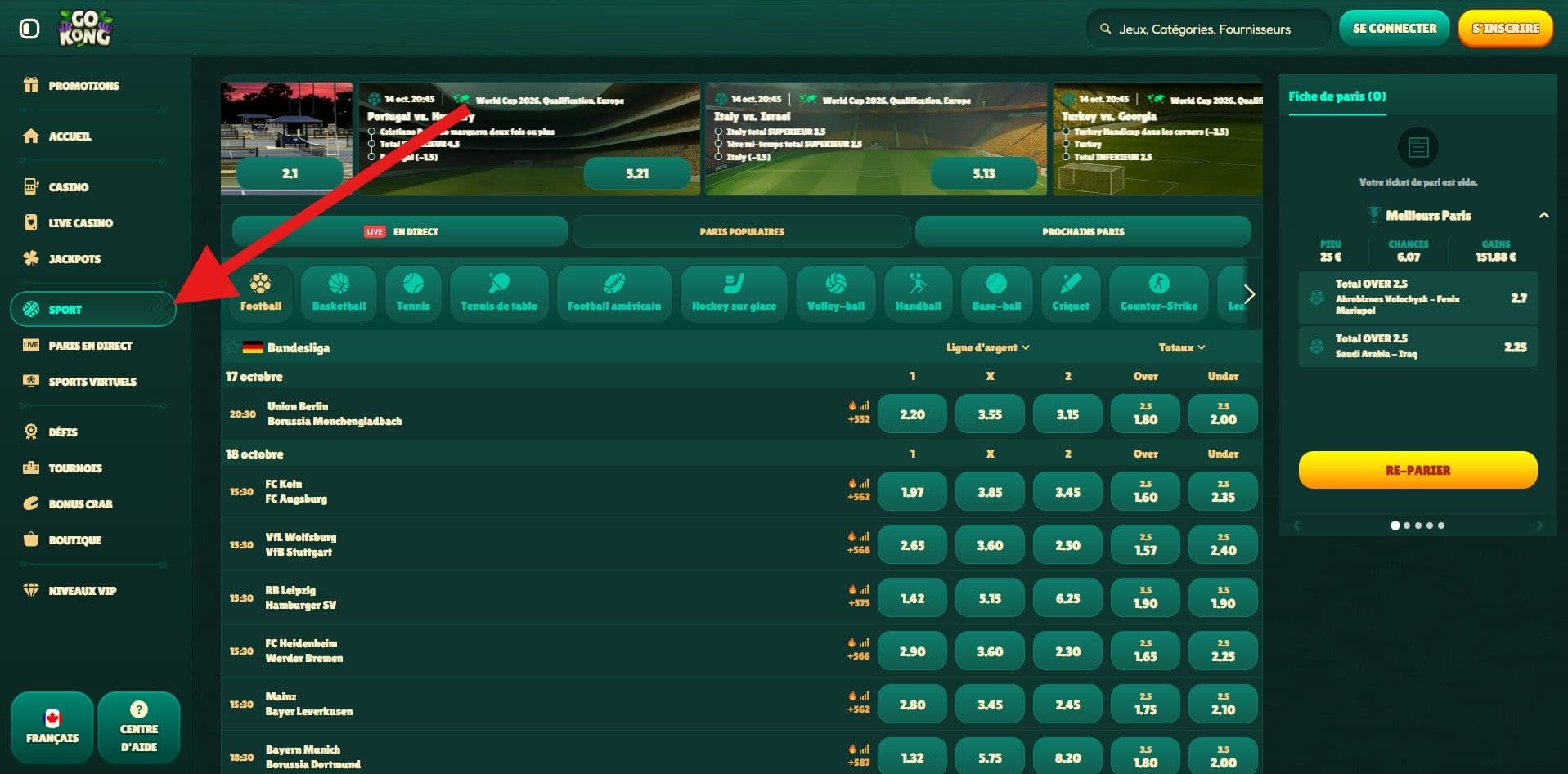 gokong paris sportifs