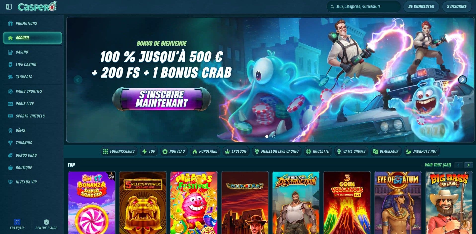 Caspero bonus bienvenue