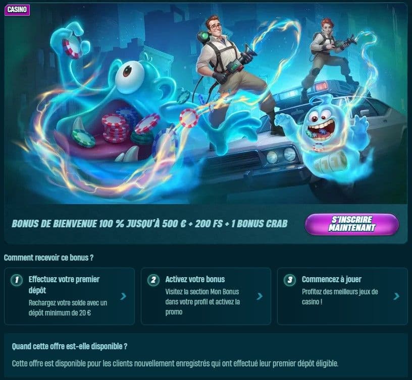 bonus de bienvenue caspero