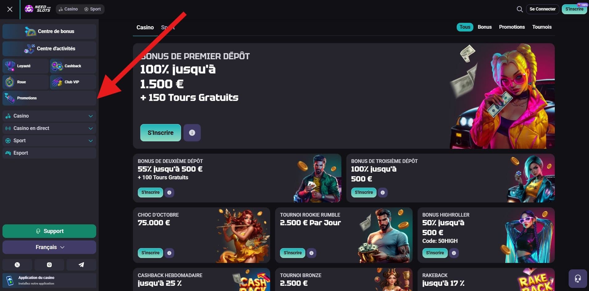 Les meilleurs bonus de Needforslots