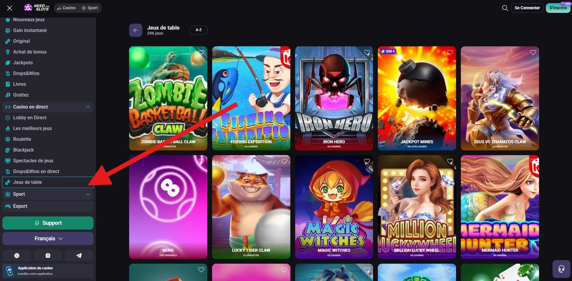 jeux de table needforslots