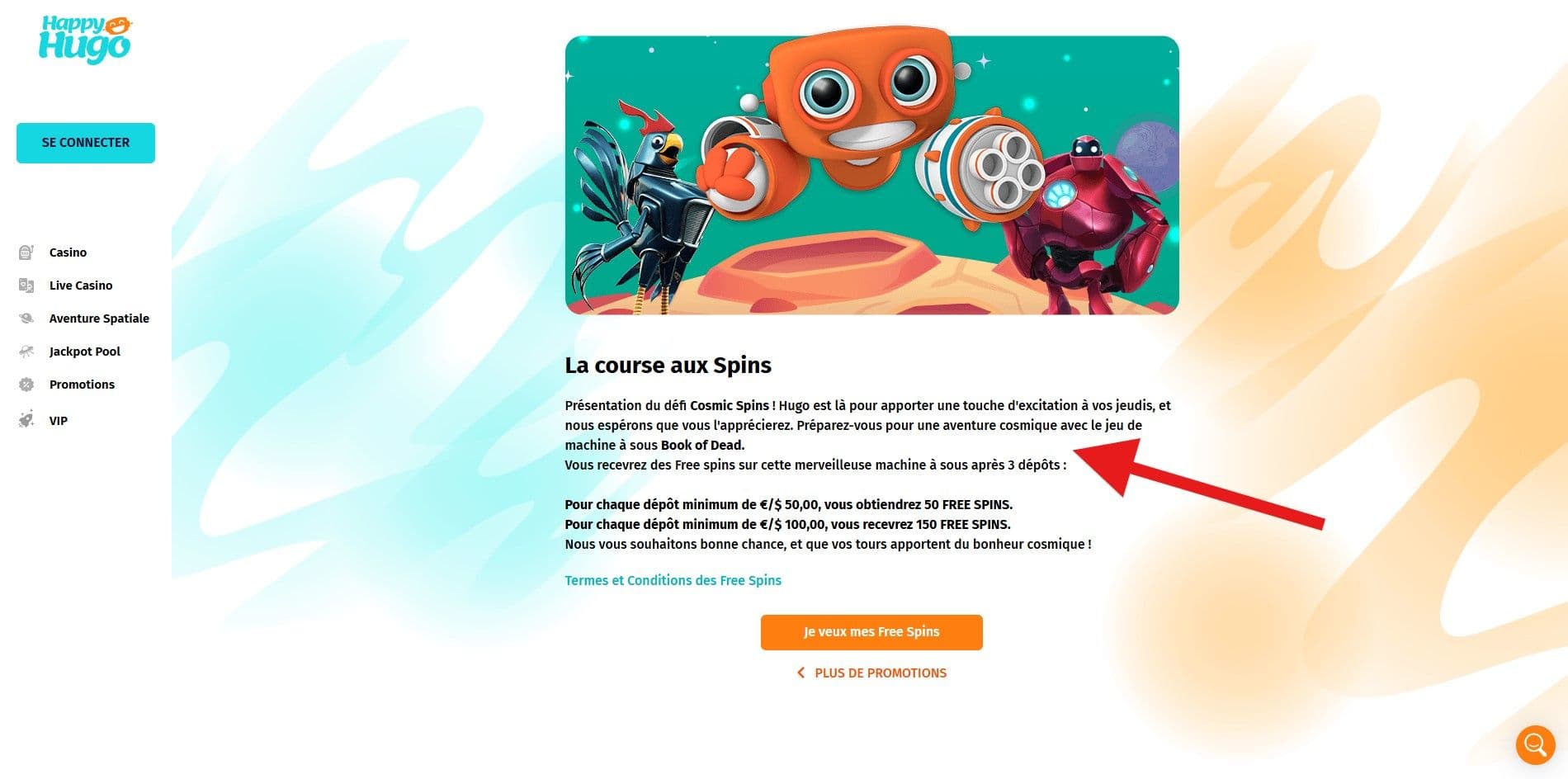 Le défi Book of Dead en Free Spins sans wager