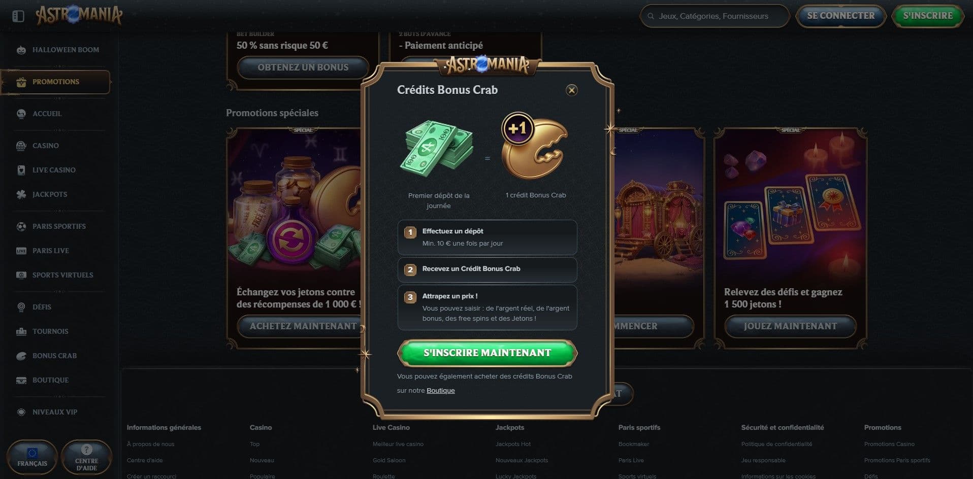 bonus crab astromania