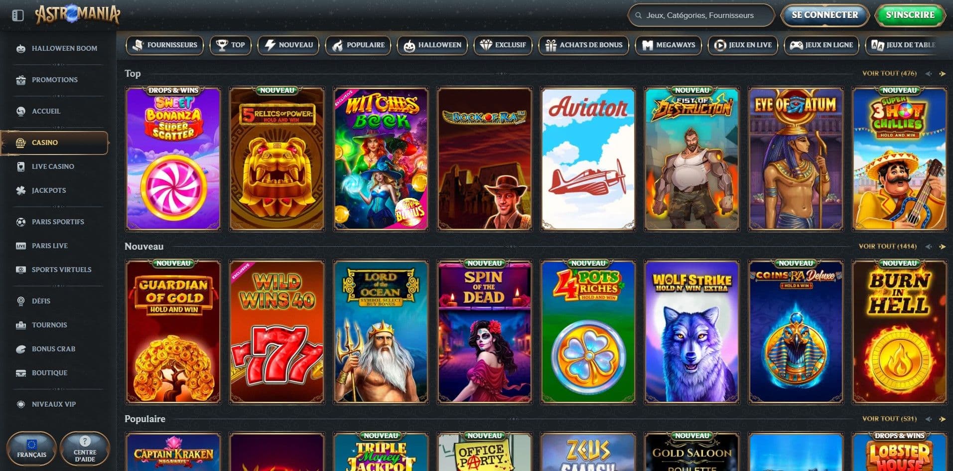 Machines à sous Astromania