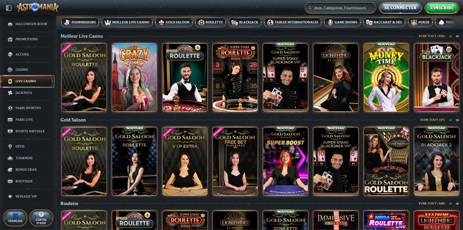 astromania jeux en direct