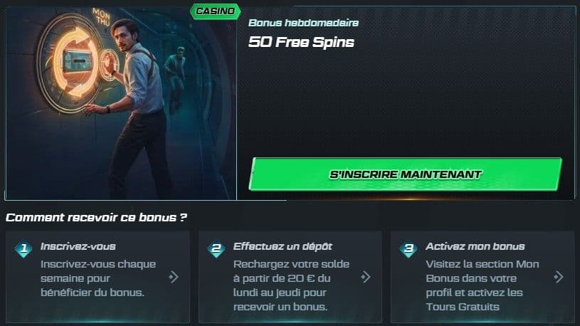 spinational bonus free spins hebdomadaire