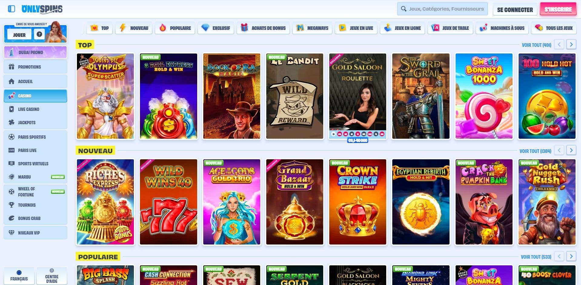 Onlyspins machine a sous