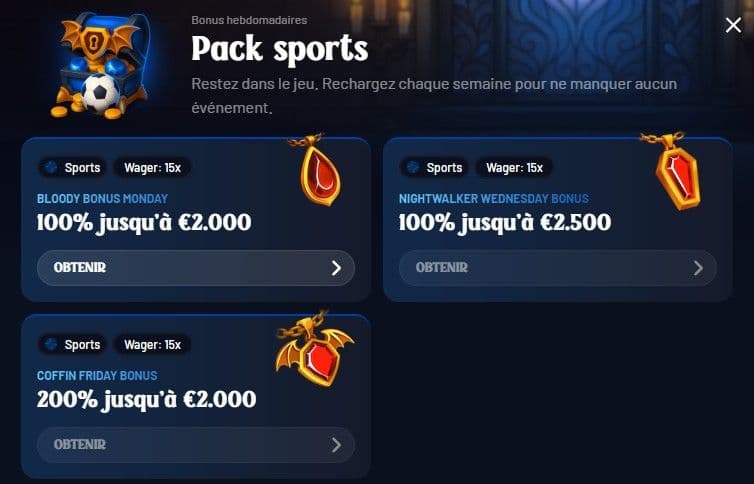 dracula casino bonus hebdomadaire sport