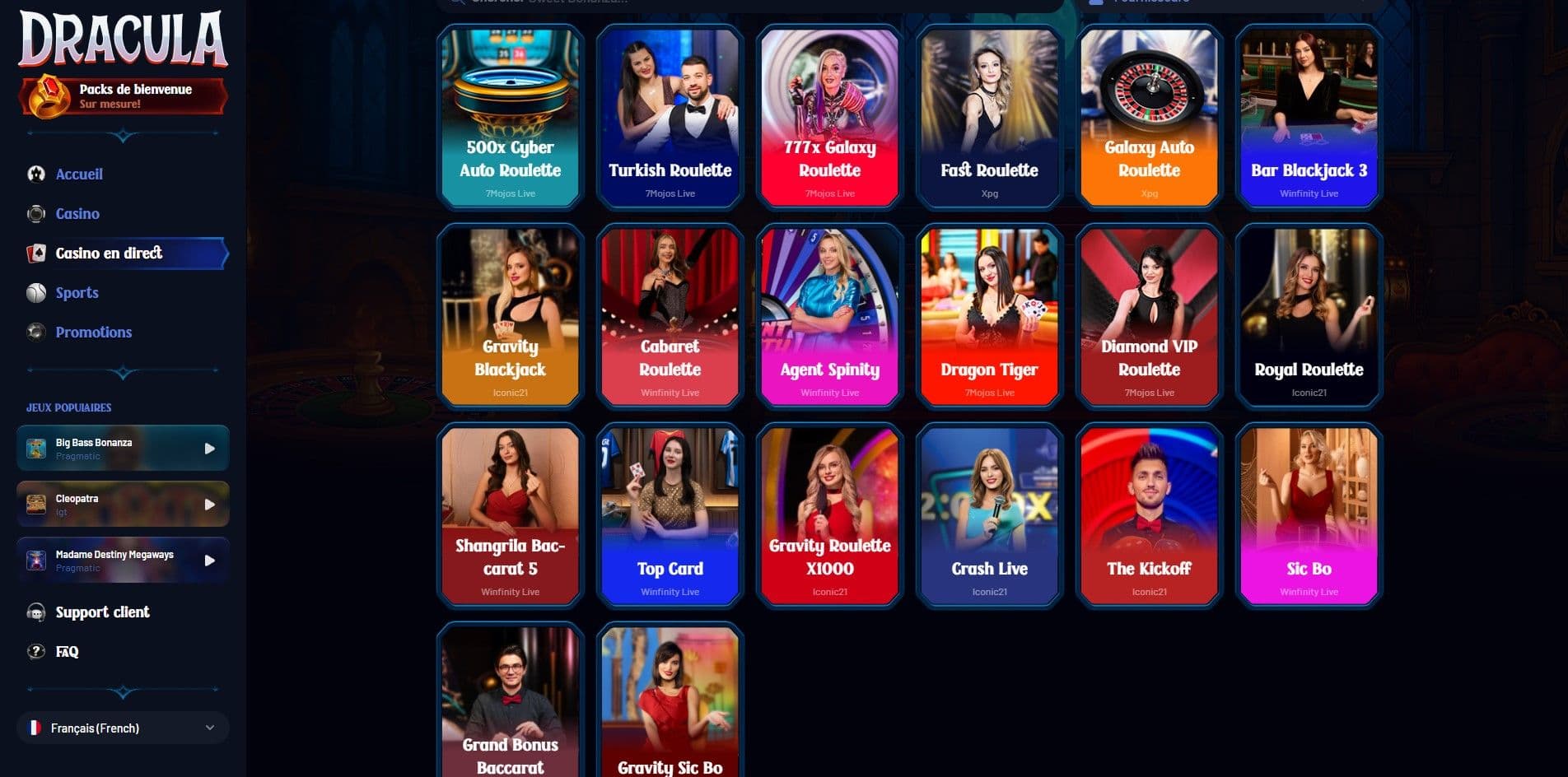 dracula casino en direct
